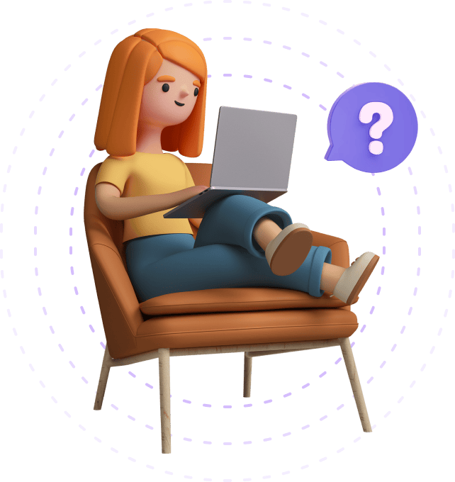 sitting girl with laptop